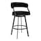 Armen Living Dione 26" Counter Height Barstool in Mineral Finish and Vintage Black Faux Leather 721535746941 - alternate 1